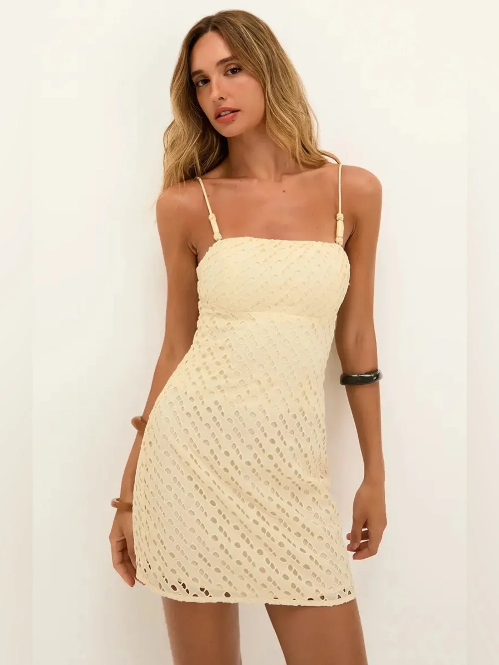 ViX Paula Hermanny Eyelet Venice Short Dress S - Picture 1 of 8